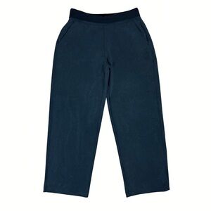 Athleta Seasoft Double Waistband Wide Leg Pants Size M Gray Casual Pull-On